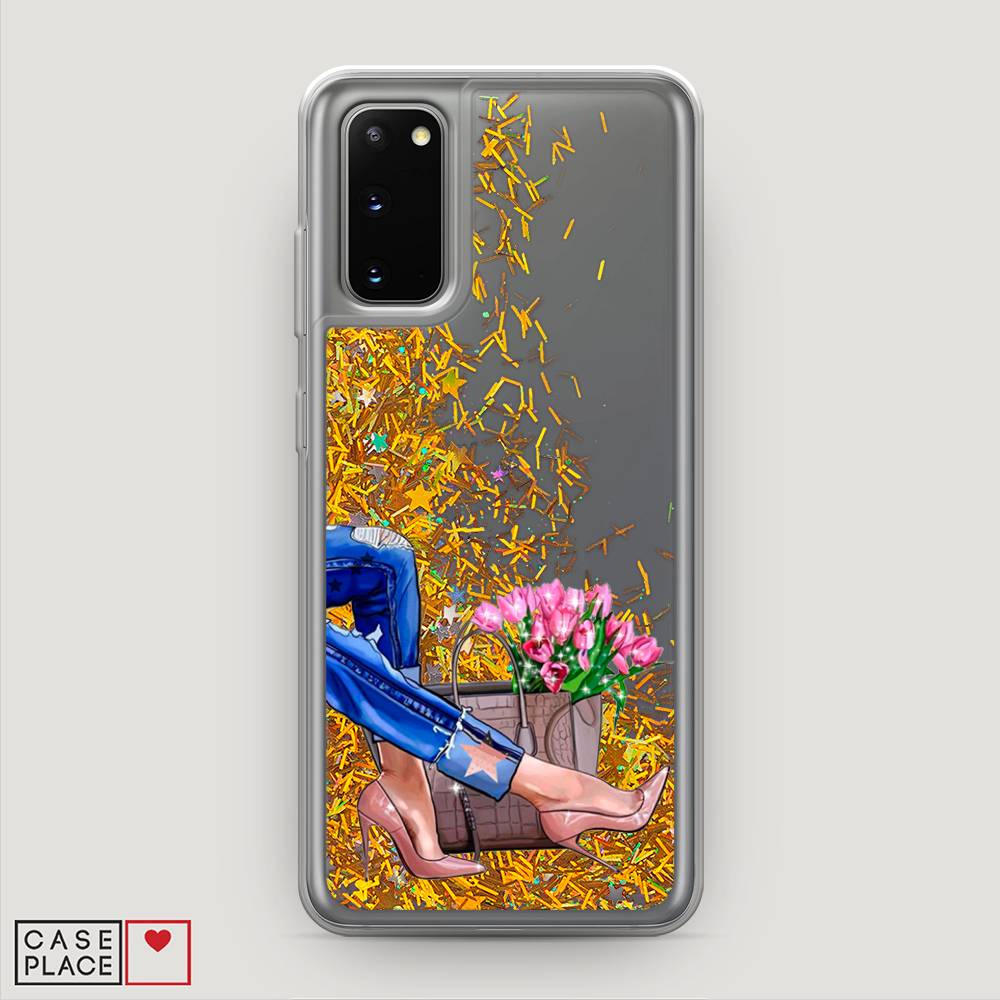 

Жидкий чехол с блестками "Каблучки" на Samsung Galaxy S20, 29290-1