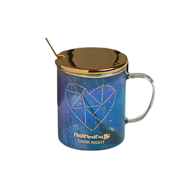 

Кружка с керамической крышкой и ложкой «Созвездие», 370 мл, 11,5x8x10 см, цвет МИКС