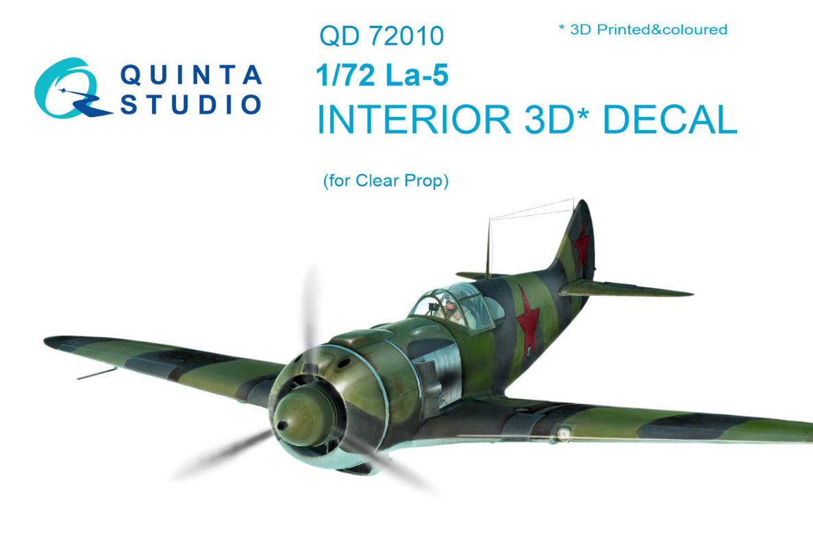 QD72010 1/72 3D Декаль интерьера кабины Ла-5 для модели ClearProp