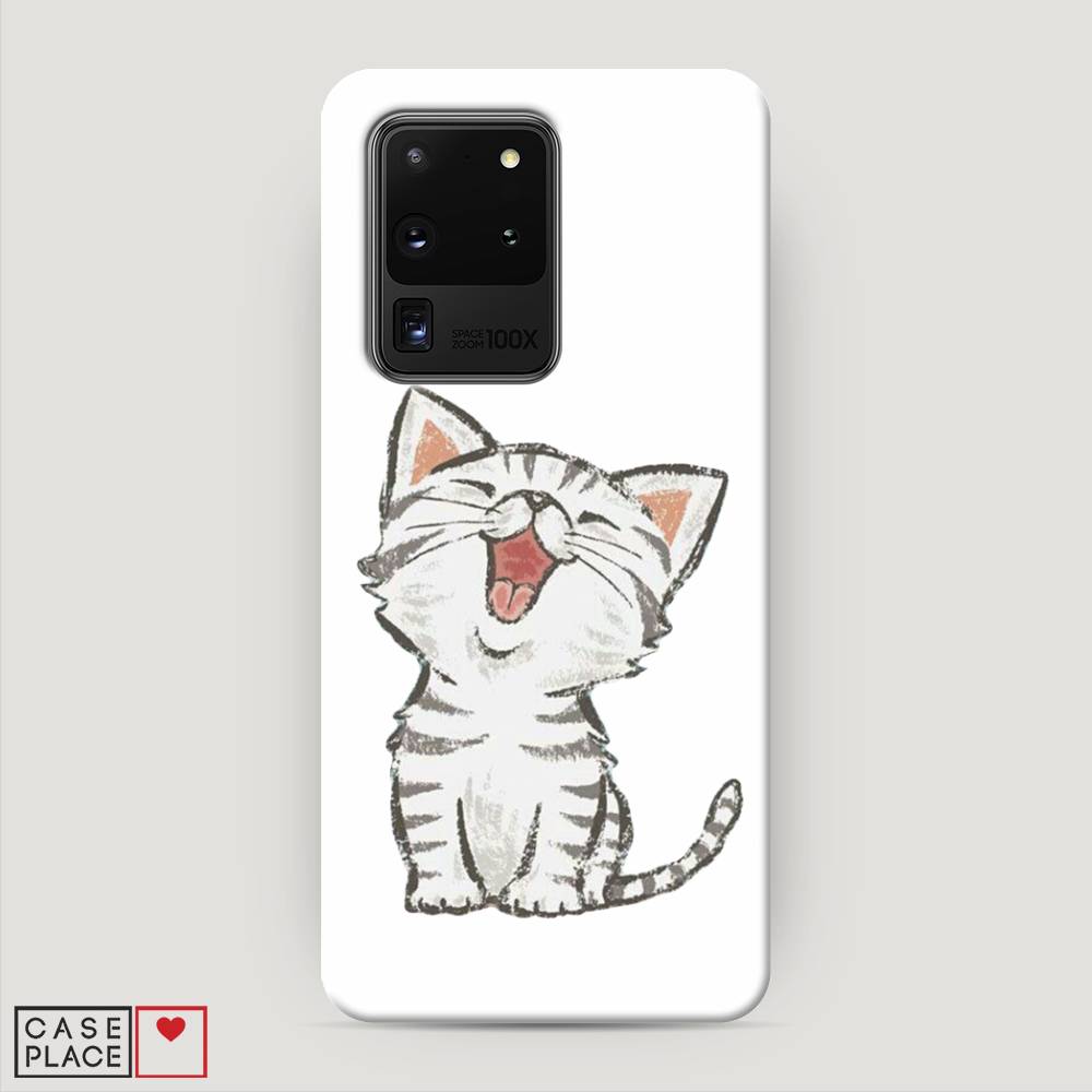 фото Пластиковый чехол "котенок рисованный" на samsung galaxy s20 ultra awog