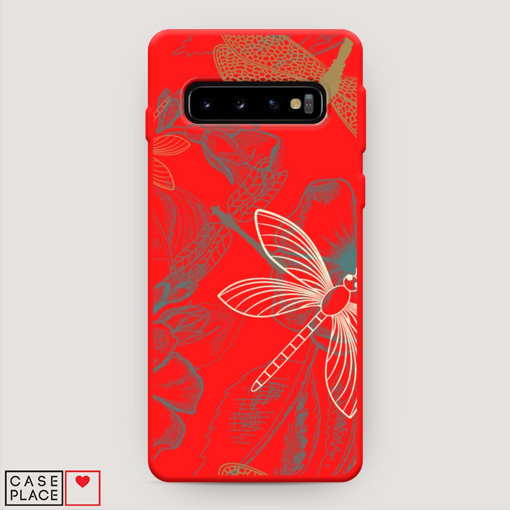 

Чехол Awog на Samsung Galaxy S10 + "Тени стрекоз", Разноцветный, 27153-1