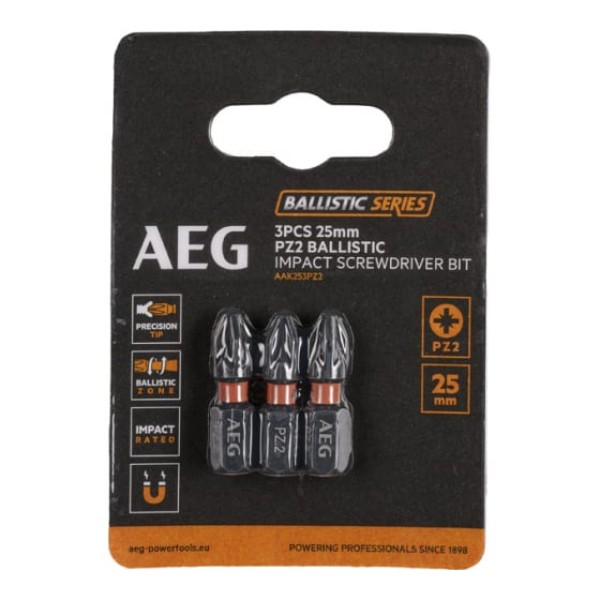 

AEG Биты Ударные 3шт.Ударные PZ2х25mm AAK253PZ2 4932479171