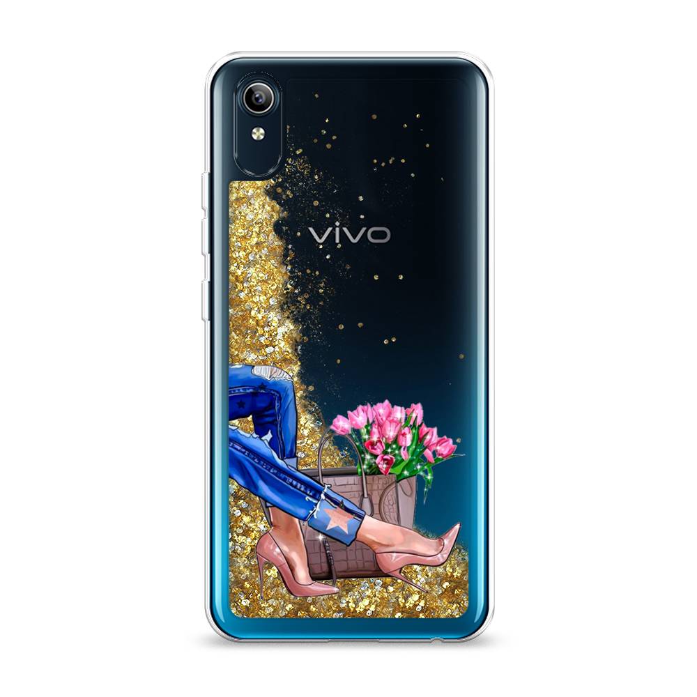 

Жидкий чехол с блестками "Каблучки" на Vivo Y91c, 262890-1