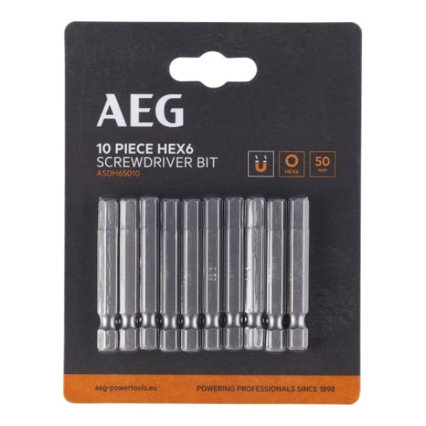 AEG Биты 10шт.Hex 6x50mm ASDH65010 4932479528