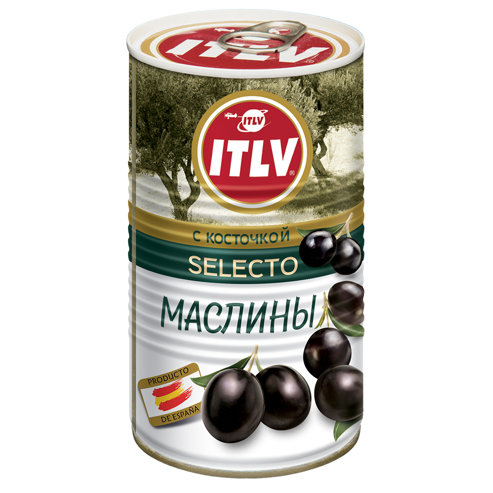 Маслины ITLV с косточкой Selecto 370 мл