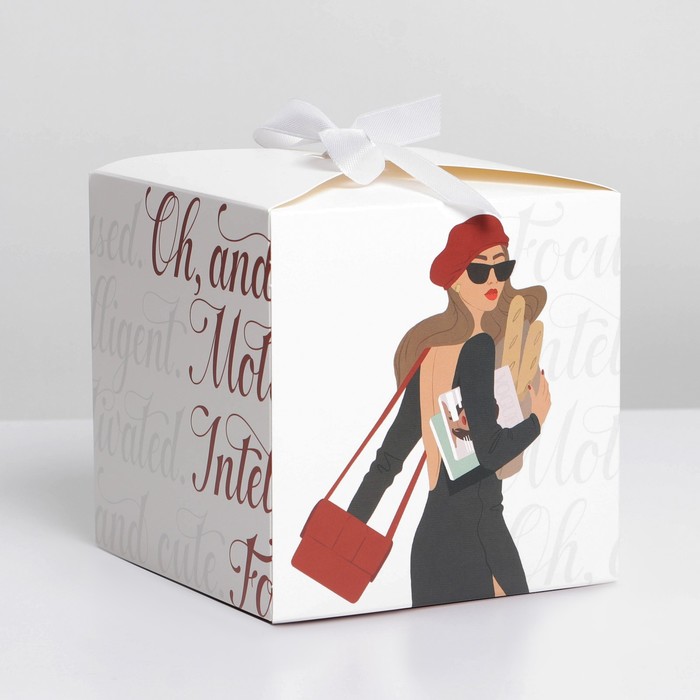

Коробка складная Дарите счастье GIRL 12х12х12 см, Разноцветный