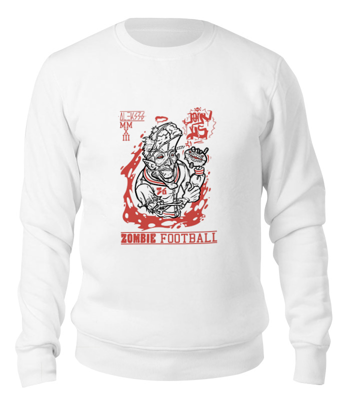 

Свитшот унисекс Printio Zombie football белый XL, Zombie football