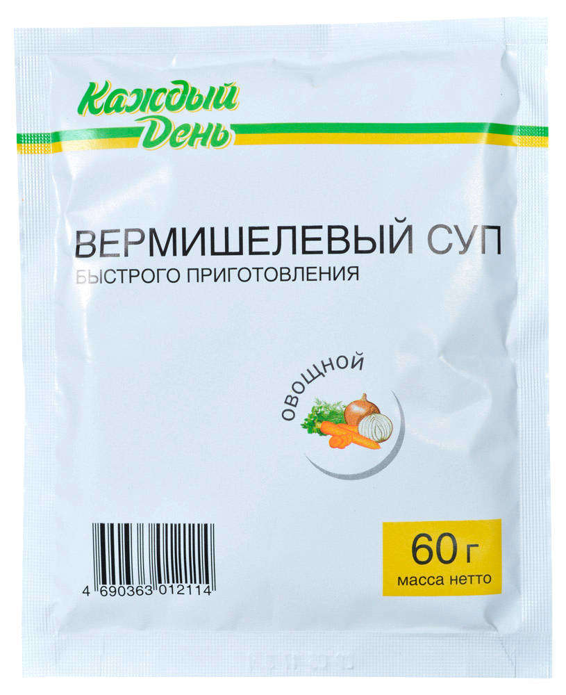 

Суп Каждый день вермишелевый овощной быстрого приготовления 60 г