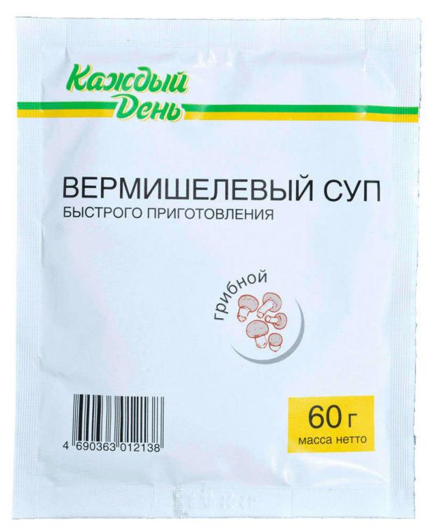 Суп вермишелевый Каждый день грибной 60 г 15₽