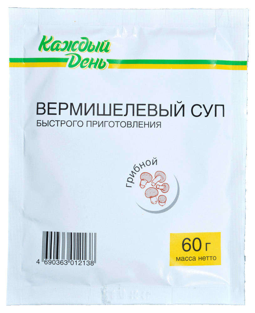 Суп Каждый день вермишелевый грибной быстрого приготовления 60 г