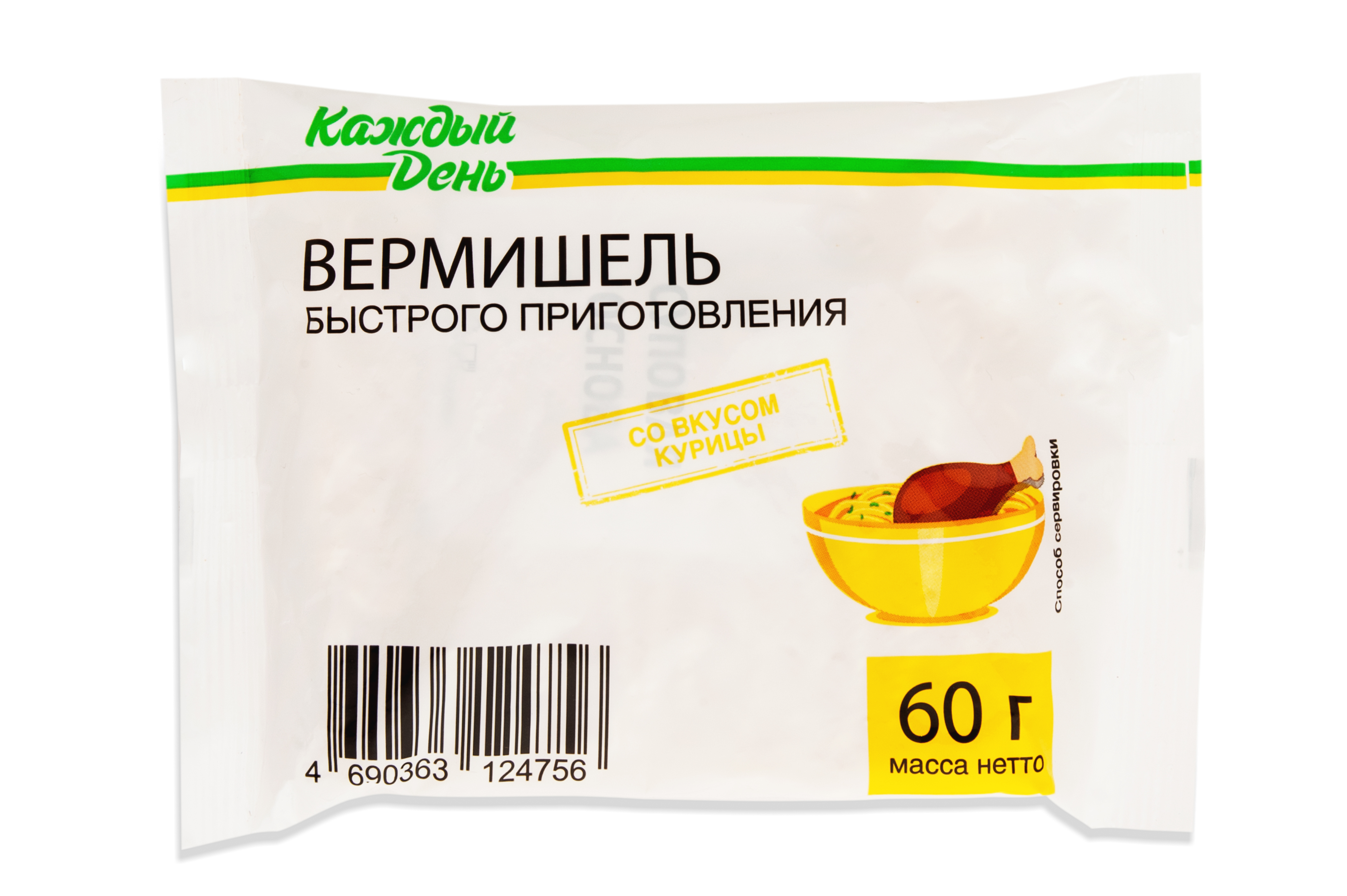 

Вермишель Каждый день с курицей быстрого приготовления 60 г