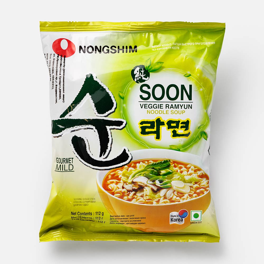 Лапша Nongshim, Сун Вегги, быстрого приготовления, 112 г