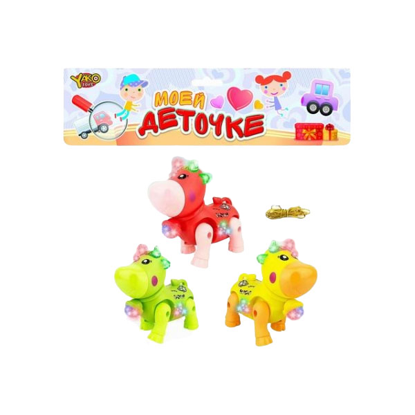 

Игрушка Корова со светом, двигается (в асс.) арт YTM1371, Разноцветный