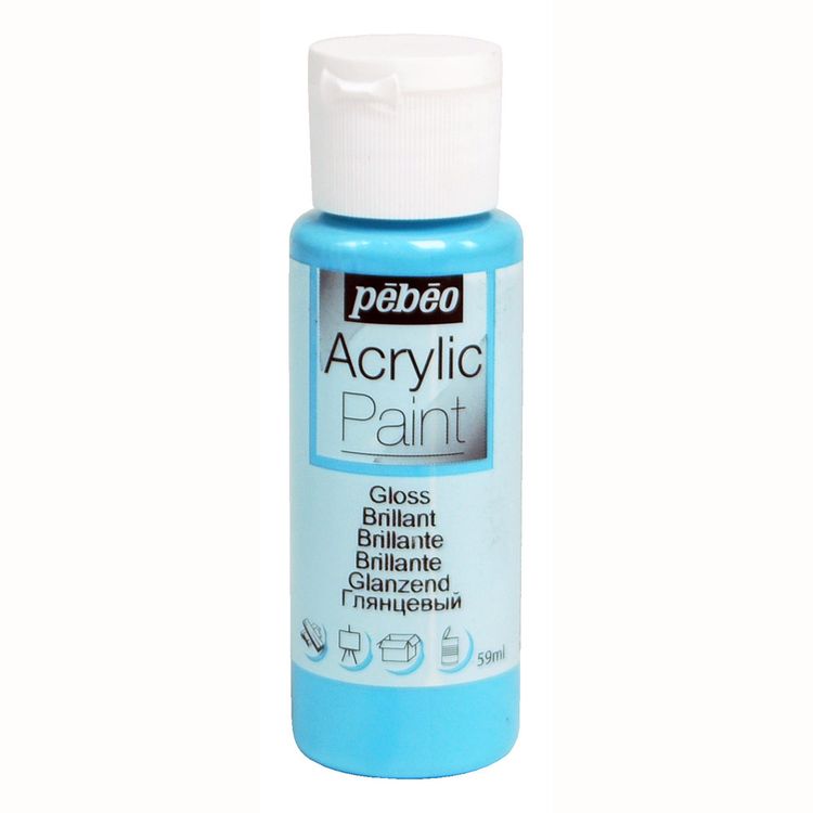 

Краска акриловая Pebeo Acrylic Paint глянцевая Лазурный 59 мл, Синий