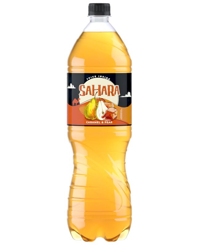 фото Газированный напиток sahara caramel-pear 1,5 л