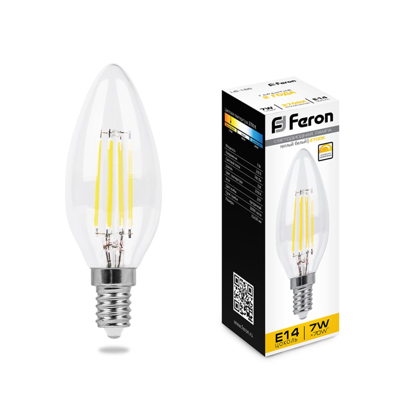 

Лампочка светодиодная Feron LB-166 25870 7W E14