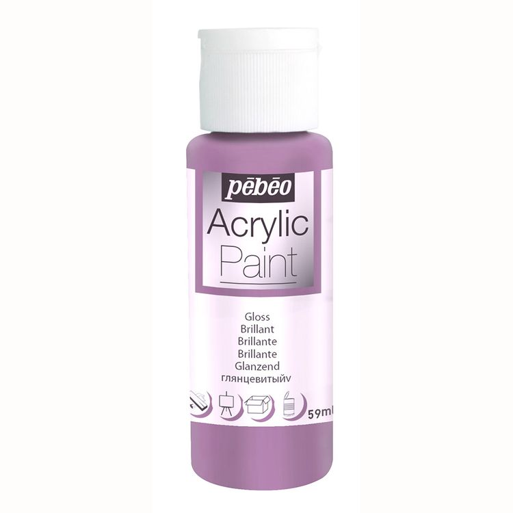 

Краска акриловая Pebeo Acrylic Paint глянцевая Пурпурный 59 мл, Фиолетовый