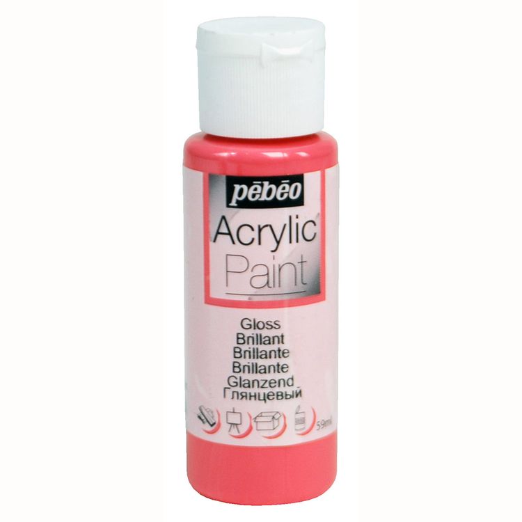 

Краска акриловая Pebeo Acrylic Paint глянцевая Розовый коралл 59 мл