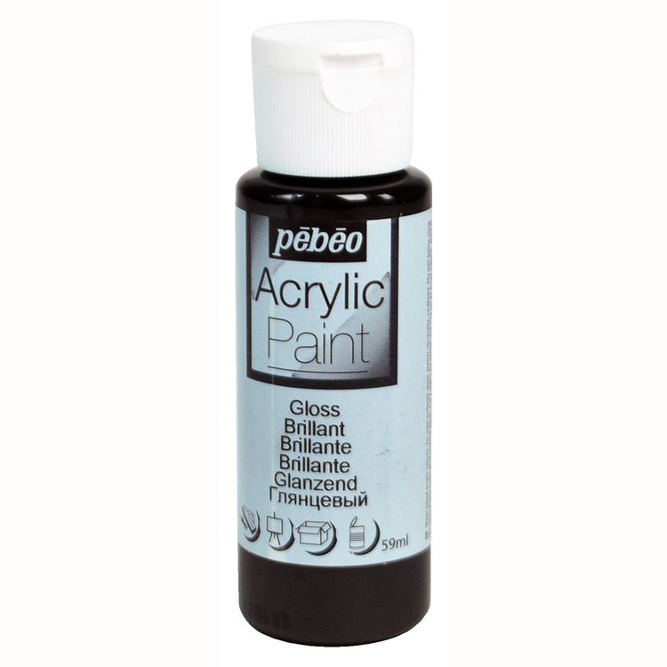 

Краска акриловая Pebeo Acrylic Paint глянцевая Черный 59 мл