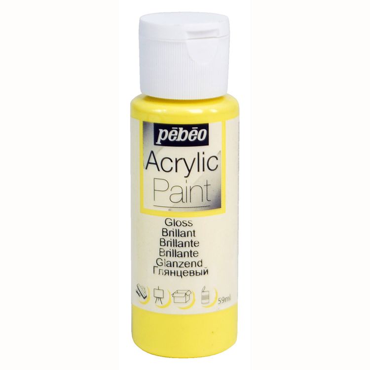 

Краска акриловая Pebeo Acrylic Paint глянцевая Ярко-желтый 59 мл