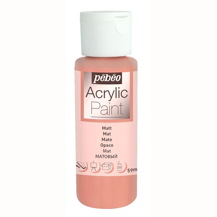 

Краска акриловая Pebeo Acrylic Paint матовая Античный розовый 59 мл