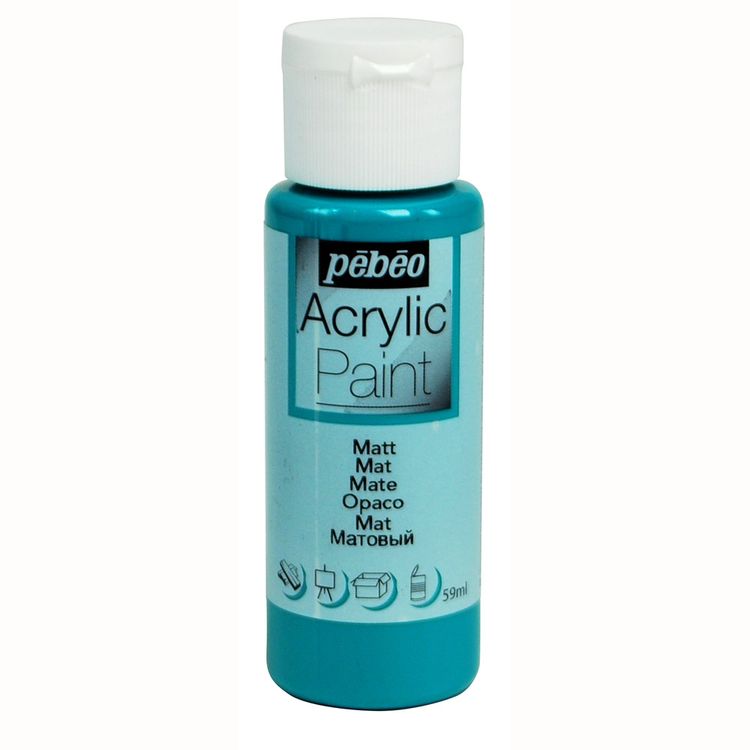 

Краска акриловая Pebeo Acrylic Paint матовая Изумрудный 59 мл, Голубой