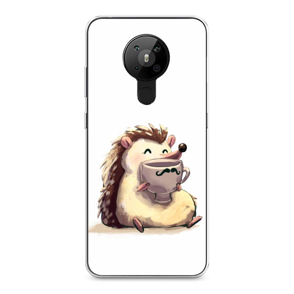 

Чехол Awog на Nokia 5.3 / Нокиа 5.3 "Еж кофеман", Белый;коричневый;бежевый, 123450-10