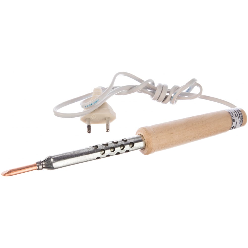 Электрический паяльник Точно-прочно 65W деревянная ручка 4268