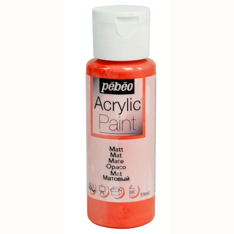 

Краска акриловая Pebeo Acrylic Paint матовая Коралл 59 мл, Розовый