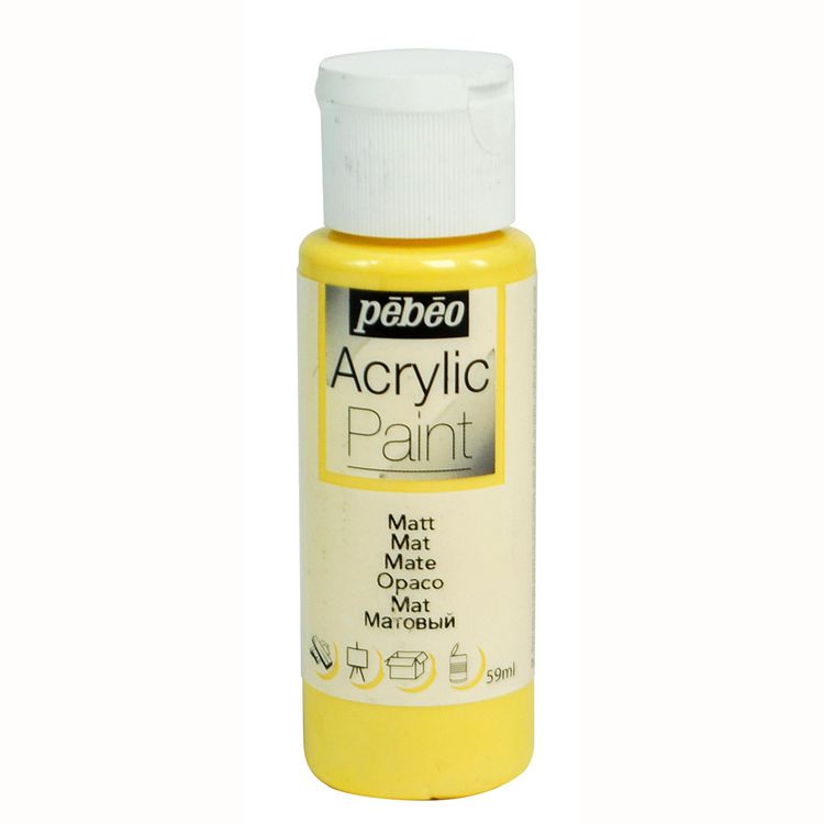 

Краска акриловая Pebeo Acrylic Paint матовая Манго 59 мл, Желтый