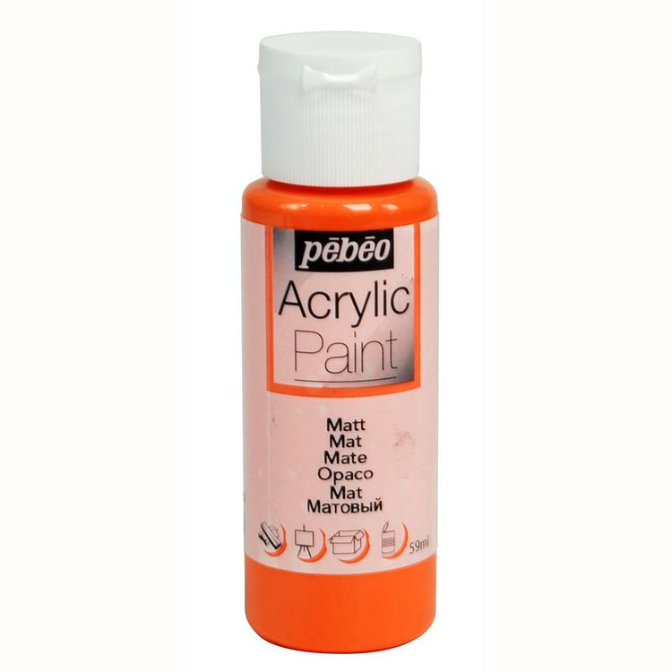 

Краска акриловая Pebeo Acrylic Paint матовая Мандарин 59 мл, Оранжевый