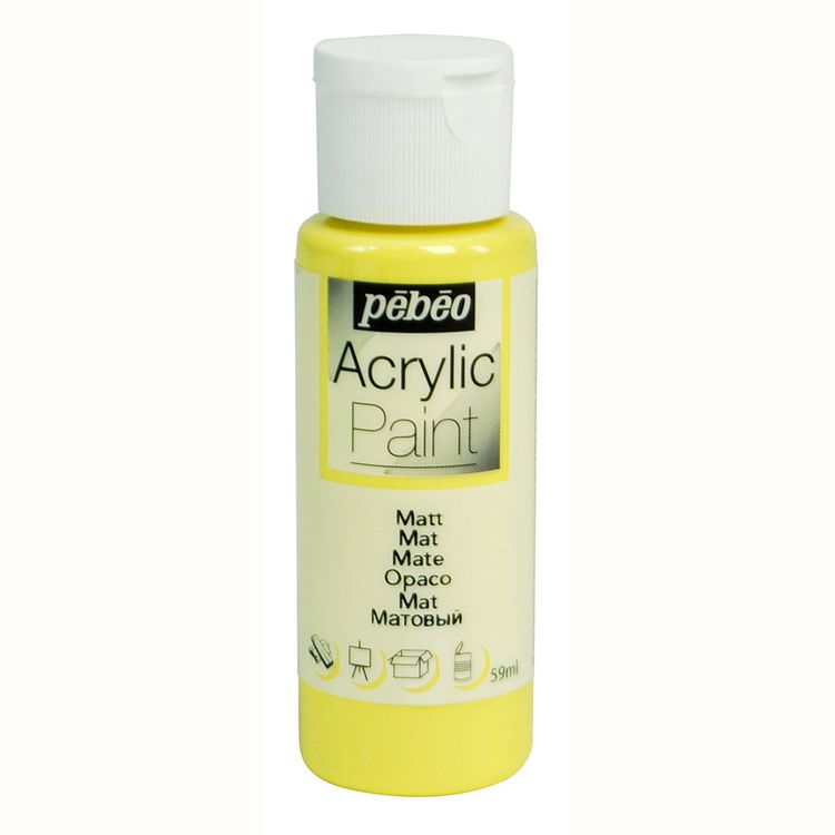 

Краска акриловая Pebeo Acrylic Paint матовая Светло-желтый 59 мл