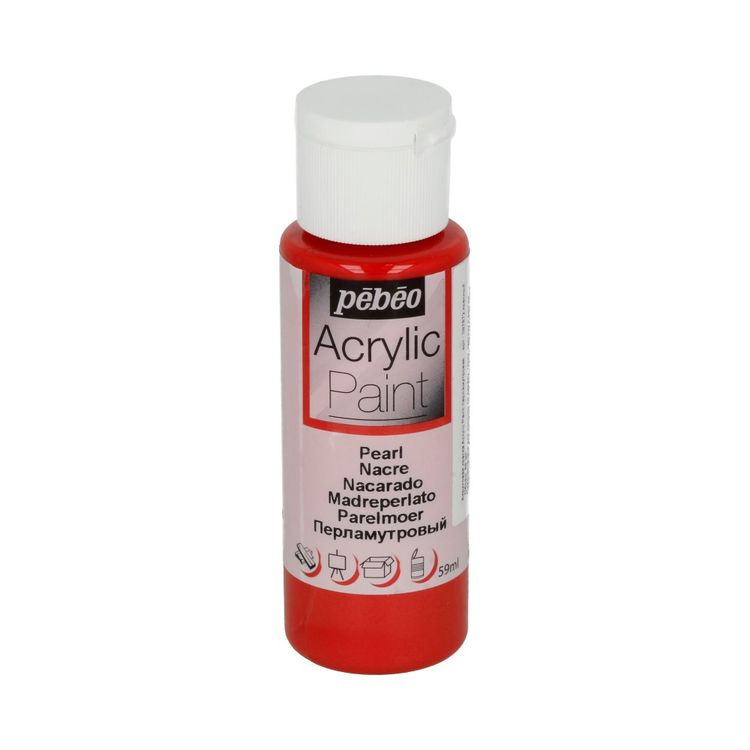 

Краска акриловая Pebeo Acrylic Paint перламутровая Красный 59 мл