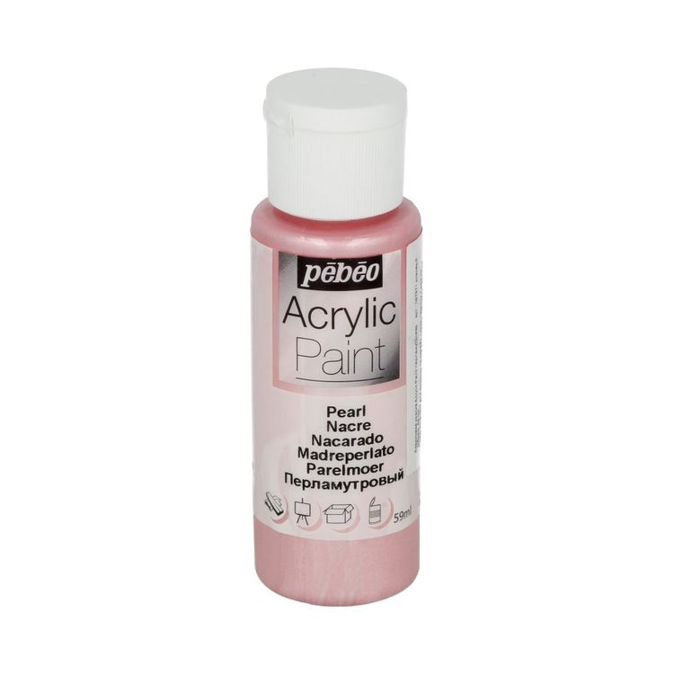 

Краска акриловая Pebeo Acrylic Paint перламутровая Розовый 59 мл