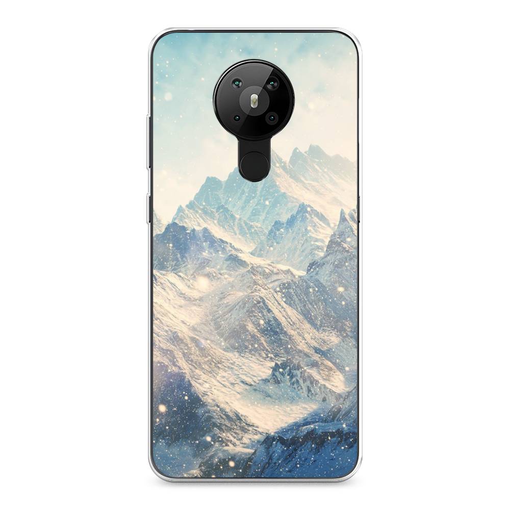

Чехол Awog на Nokia 5.3 / Нокиа 5.3 "Горы 4", Голубой, 123450-4
