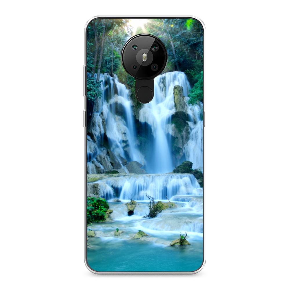 

Чехол Awog на Nokia 5.3 / Нокиа 5.3 "Водопад 8", Голубой;зеленый, 123450-4