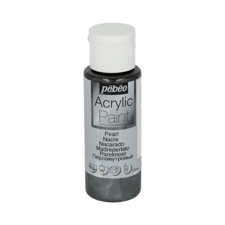 

Краска акриловая Pebeo Acrylic Paint перламутровая Серый 59 мл