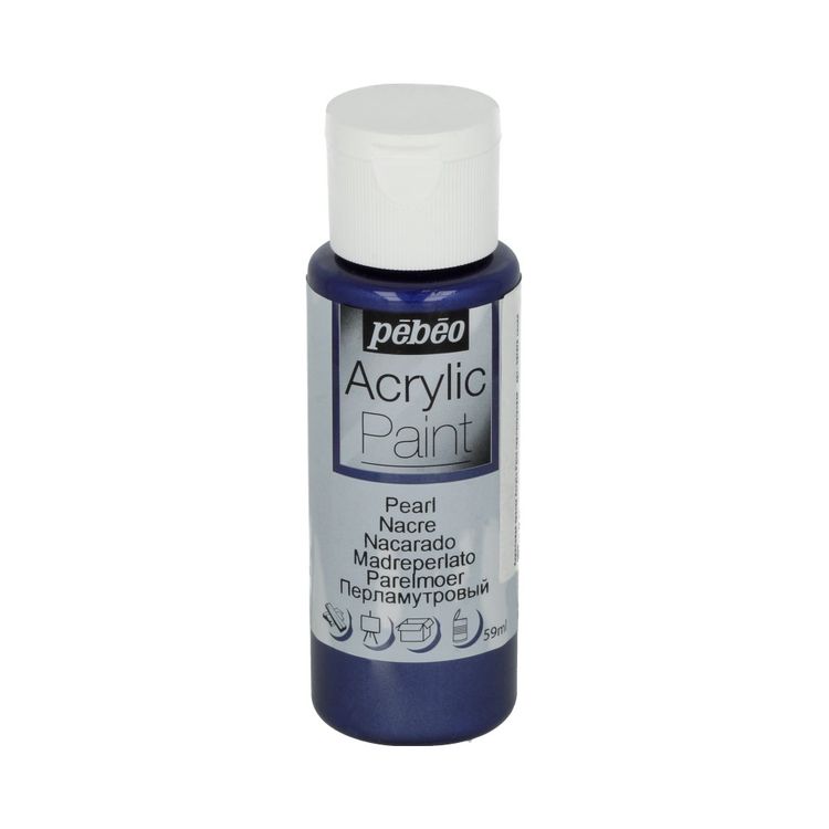 

Краска акриловая Pebeo Acrylic Paint перламутровая Синяя ночь 59 мл, Синий