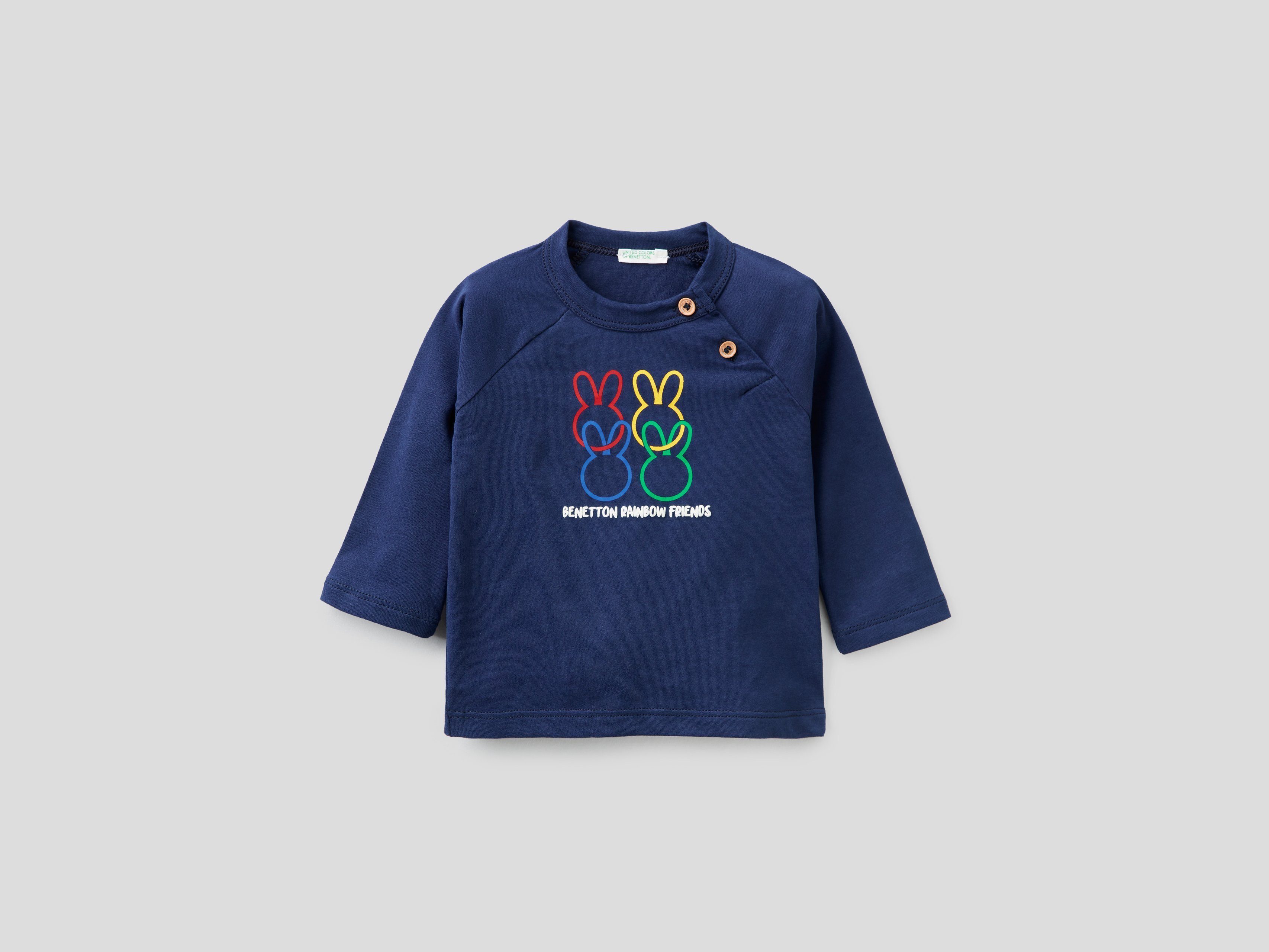 фото Лонгслив для девочек benetton цв. синий р.80 united colors of benetton