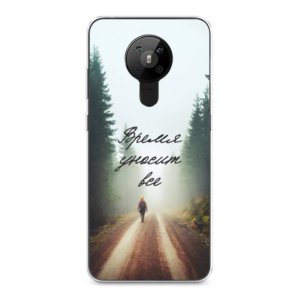 

Чехол Awog на Nokia 5.3 / Нокиа 5.3 "Время уносит все", Зеленый;коричневый;белый, 123450-6