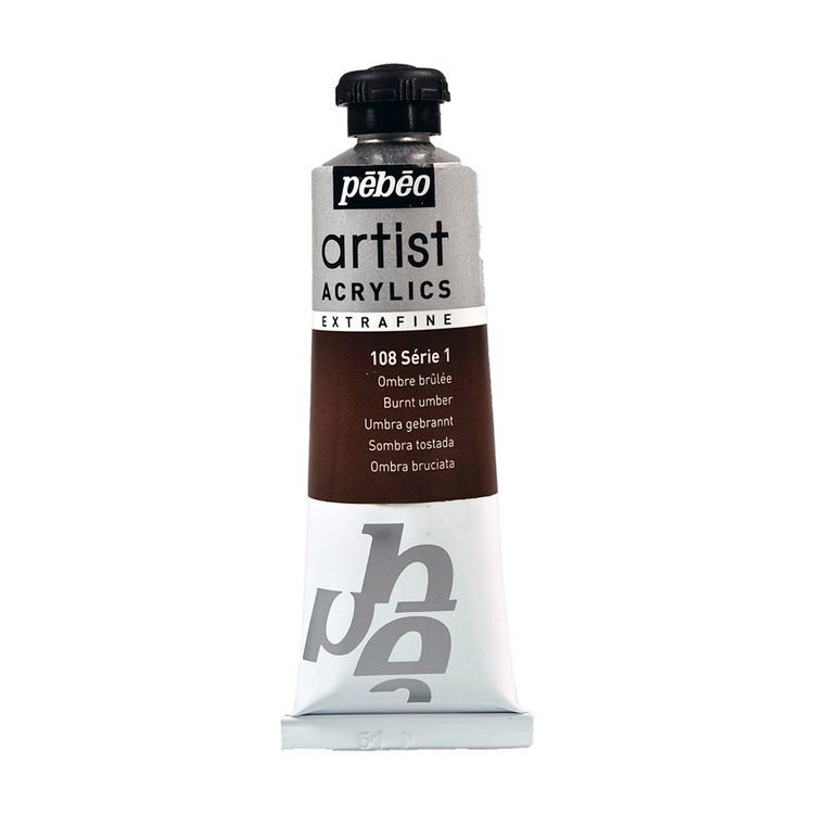 

Краска акриловая Pebeo Artist Acrylics extra fine №1 умбра жженая 37 мл, Коричневый