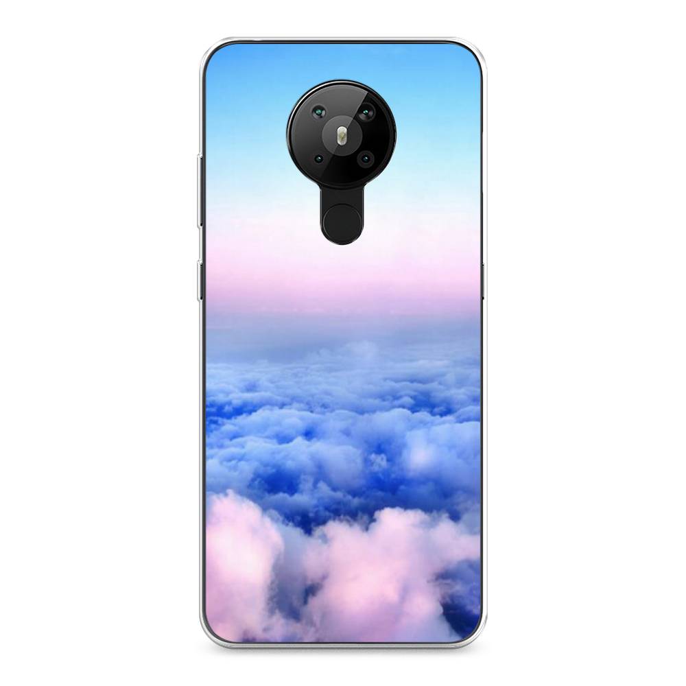 

Чехол Awog на Nokia 5.3 / Нокиа 5.3 "Облака", Голубой;розовый, 123450-4
