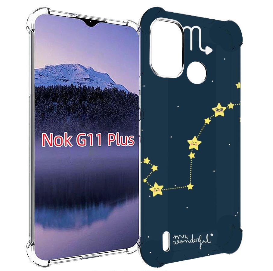 

Чехол MyPads знак зодиака скорпион 1 для Nokia G11 Plus, Прозрачный, Tocco