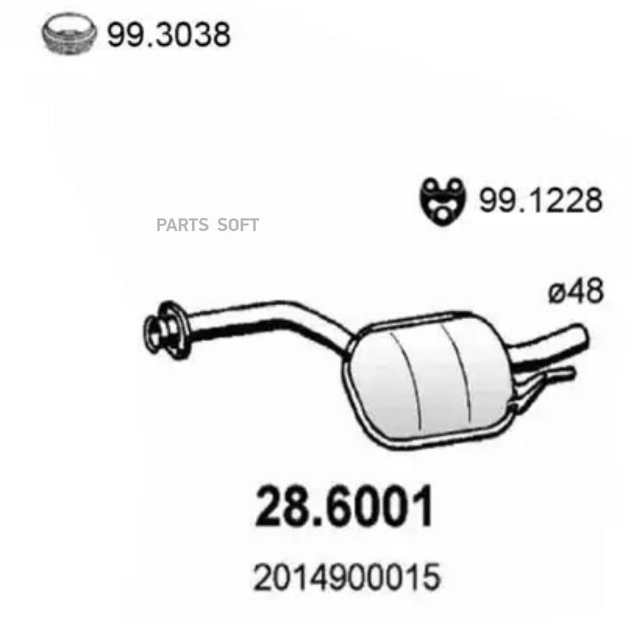 

Резонатор глушителя MERCEDES-BENZ ASSO 286001