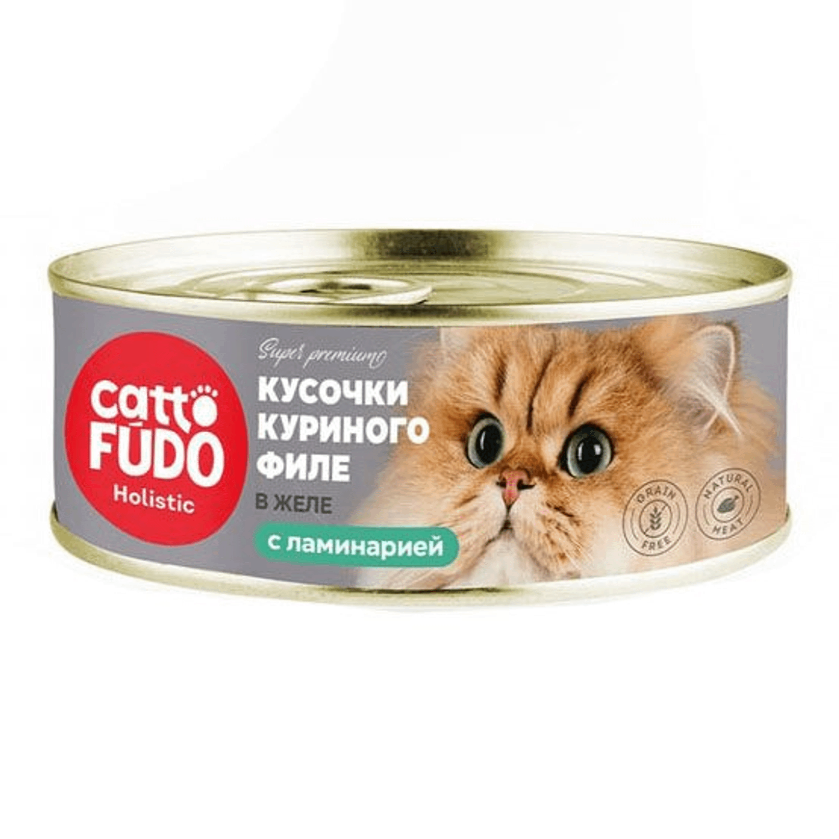 Влажный корм для кошек Cattofudo Holistic, куриное филе, ламинария, 8шт по 80г