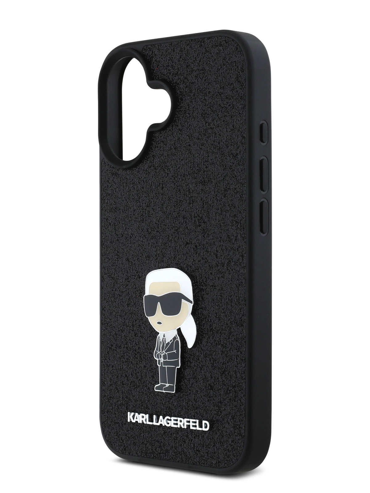 

Чехол Karl Lagerfeld для iPhone 16 с покрытием из блесток Fixed glitters, черный