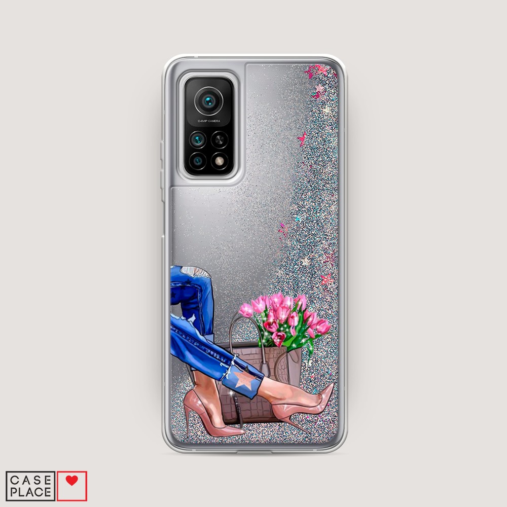 

Жидкий чехол с блестками "Каблучки" на Xiaomi Mi 10T Pro