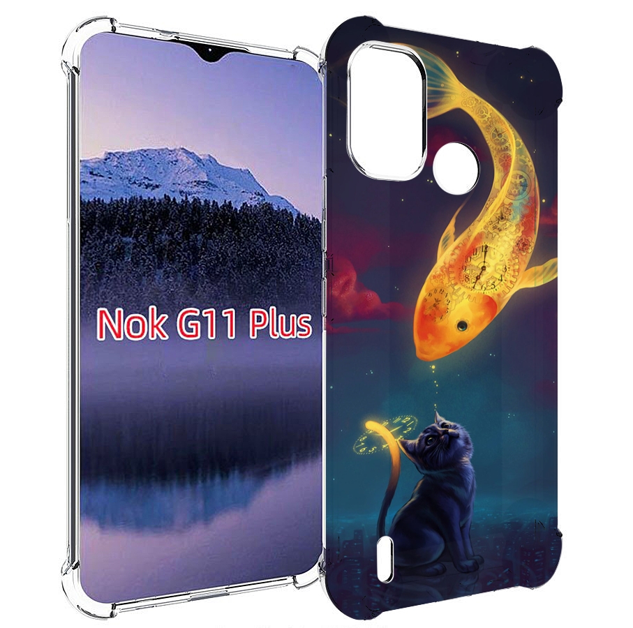 

Чехол MyPads золотая-рыбка-часовая для Nokia G11 Plus, Прозрачный, Tocco
