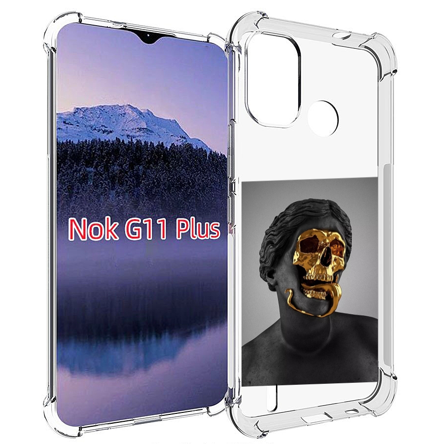 

Чехол MyPads золотой череп в статуе для Nokia G11 Plus, Прозрачный, Tocco