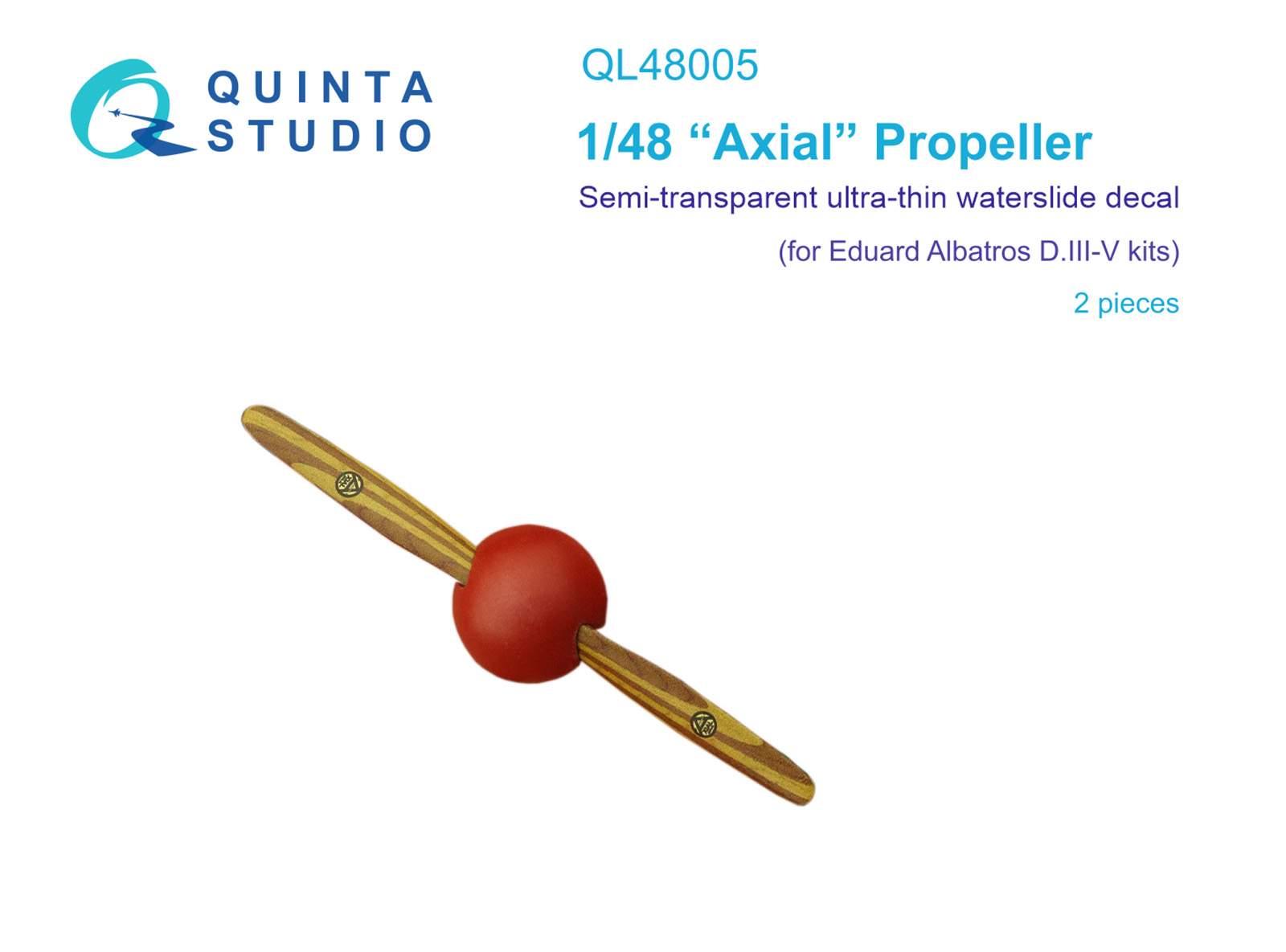 

Пропеллеры Quinta Studio 1/48 деревянные Axial(Eduard)QL48005, Цветной
